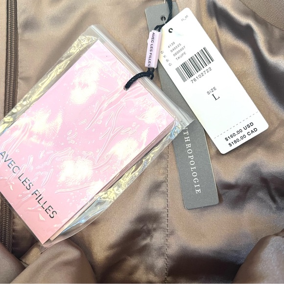 Avec Les Filles Anthropologie Tan Faux Leather Cutout Dress NWT B17/36 - Picture 10 of 14